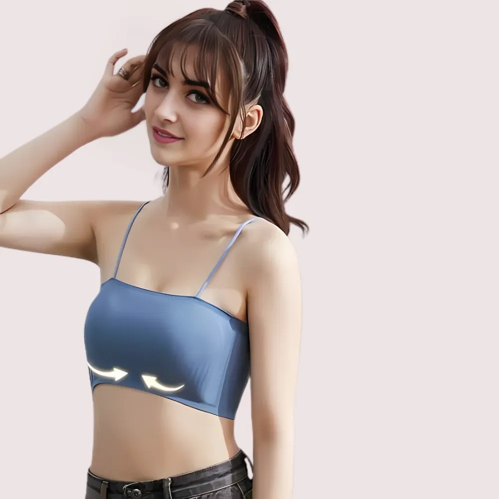 2 Pack seamless padded crop top bra